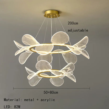 Lámpara de araña LED DecorBites™ con forma de flor: Lámpara colgante de acrílico de lujo para sala de estar moderna, dormitorio, cocina y comedor.