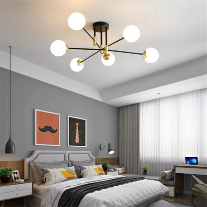 DecorBites™ Industrial Sputnik Chandelier Semi Flush Ceiling Light for Kitchen Dining Bedroom