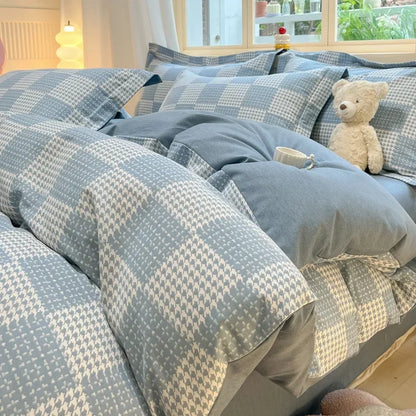 Juego de cama DecorBites™ Cozy Cotton: Funda nórdica de 160 x 210 cm para adultos, cálida y suave.