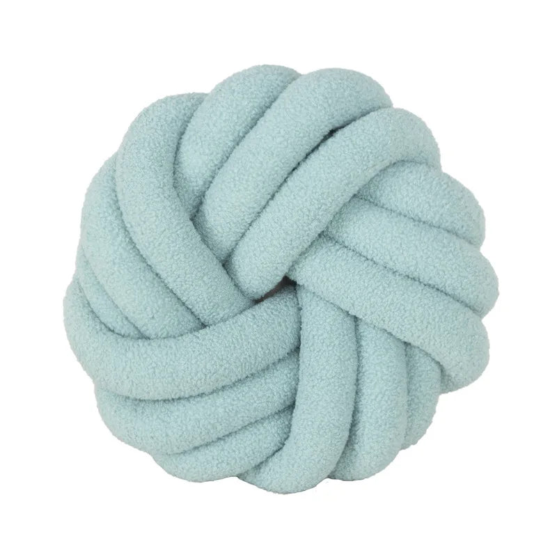 Grey Knotted Ball Pillow