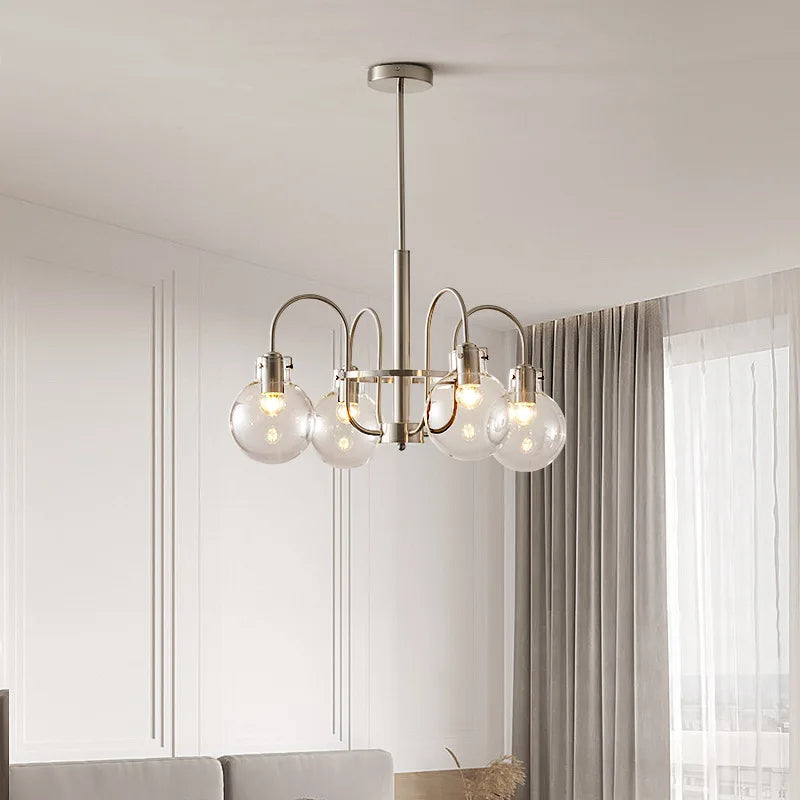 DecorBites™ Glass LED Chandelier: Retro Bauhaus Design for Living Room, Bedroom, Kitchen, or Dining Table