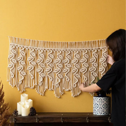 Decobites Boho Macrame Tapestry Curtain for Stylish Home Decor