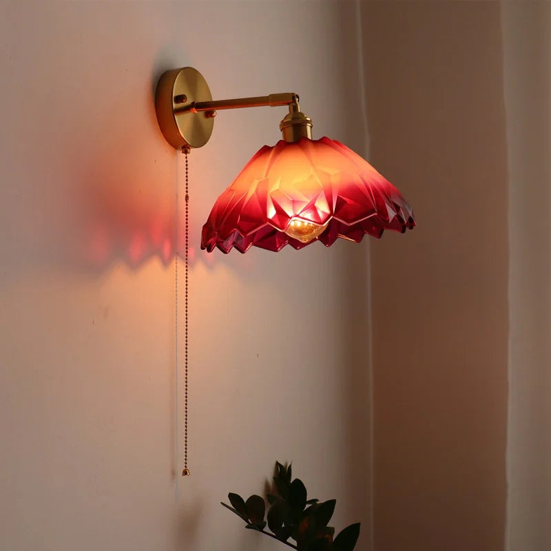 DecorBites™ Japanese Style LED Glass Copper Wall Lamp Sconce for Restaurant, Bar, Bedroom, Bathroom