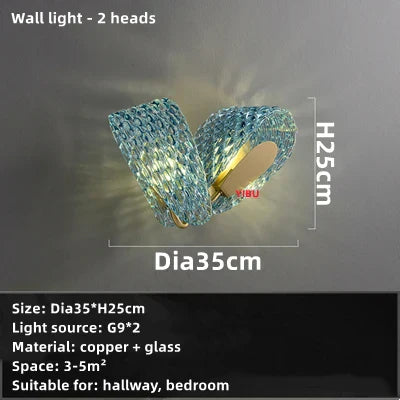 مصابيح LED المعلقة من DecorBites™ باللون الأزرق الزجاجي: إضاءة ثريا عصرية للممرات وغرف النوم وغرف المعيشة