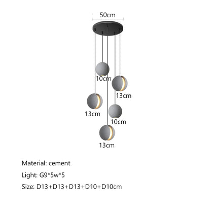 DecorBites™ Cement Planet Chandelier Hanging Lamp for Dining Room & Bedroom