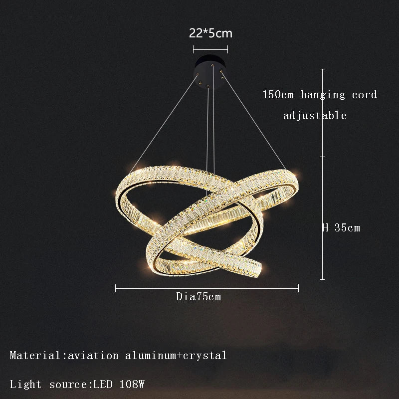 DecorBites™ Elegant Crystal Chandelier for Luxury Home Decoration