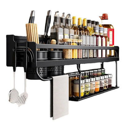 Organizador de cocina de doble capa DecorBites™ con estante para especias de pared