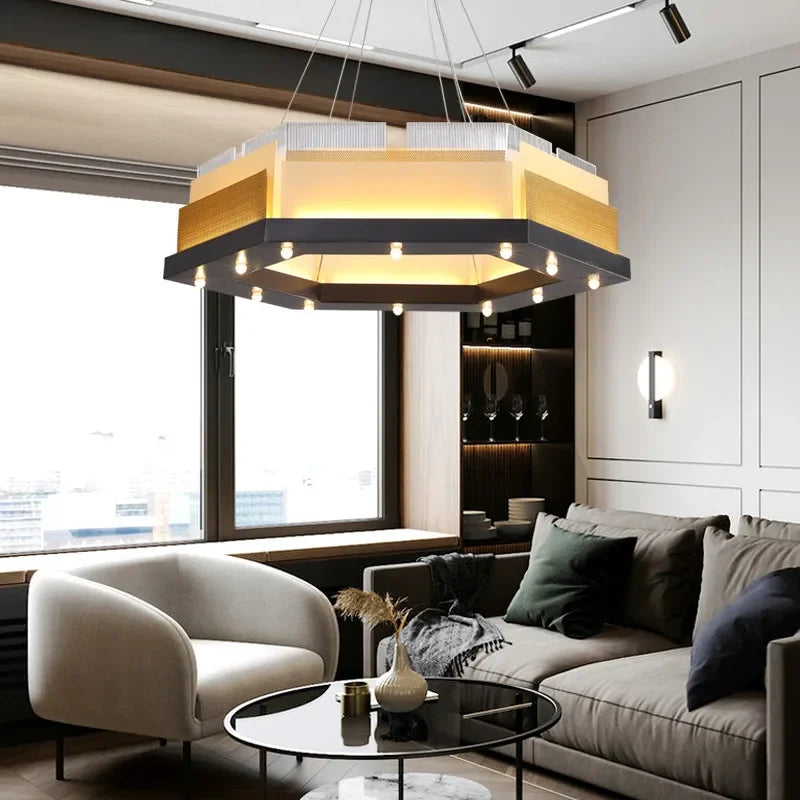 DecorBites™ LED Chandelier: Postmodern Art Lamp for Designer Living Room, Bar, Restaurant.
