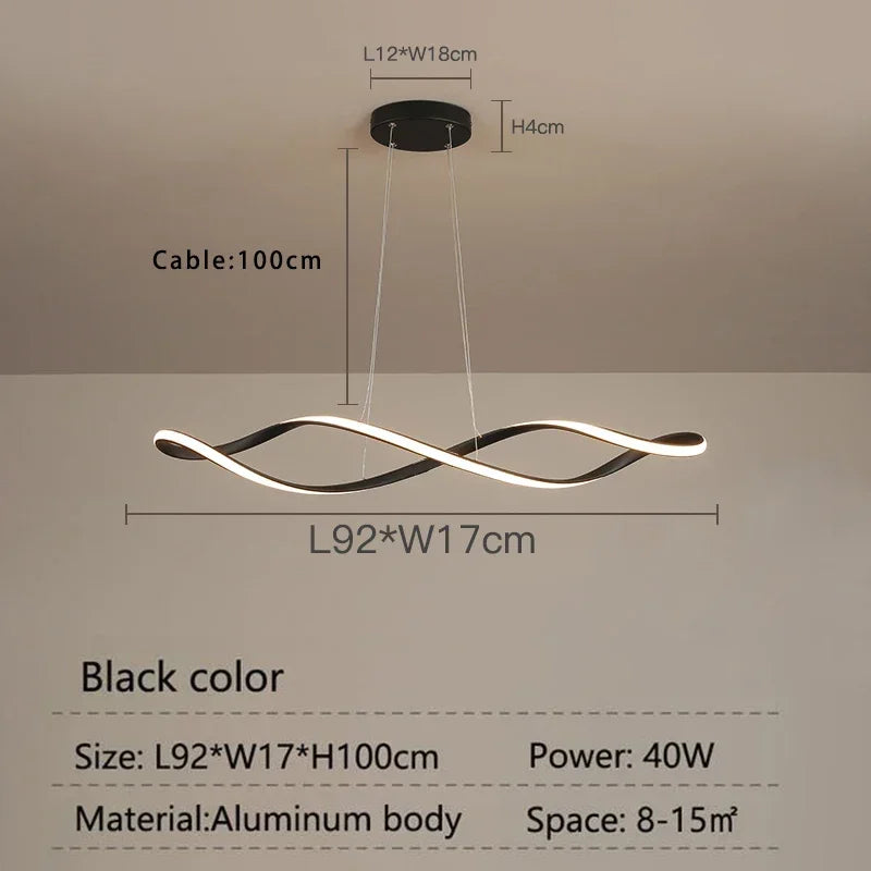 DecorBites™ LED Pendant Light: Modern Hanging Lamp for Living Dining Room Kitchen Bar Loft