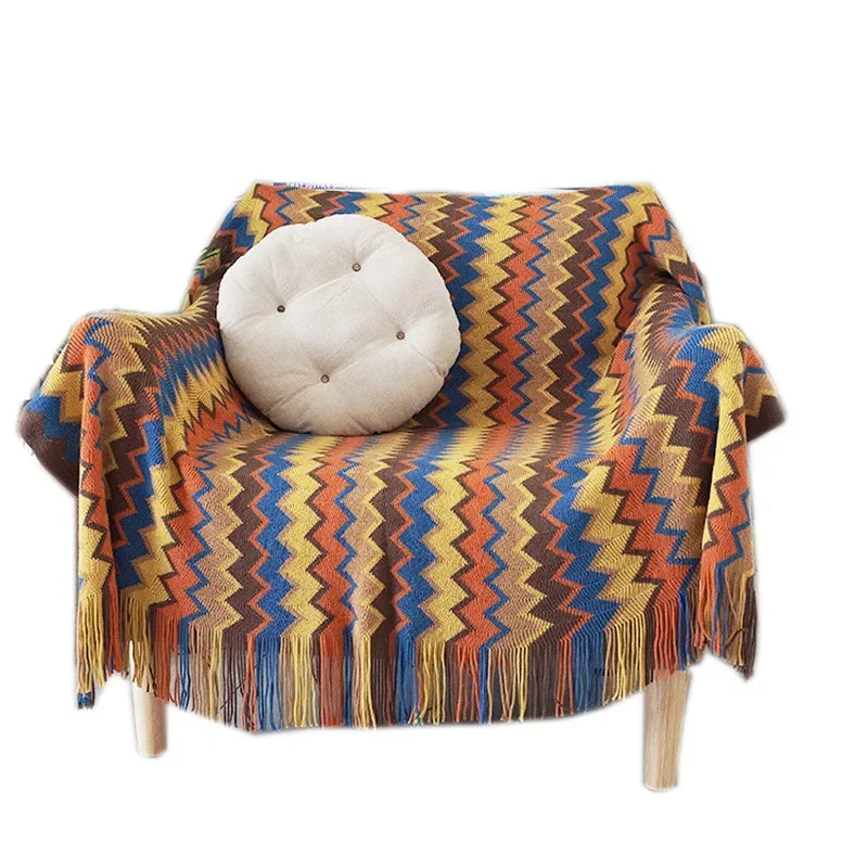 Manta de Sofá Rayada Tejida Decorbites™