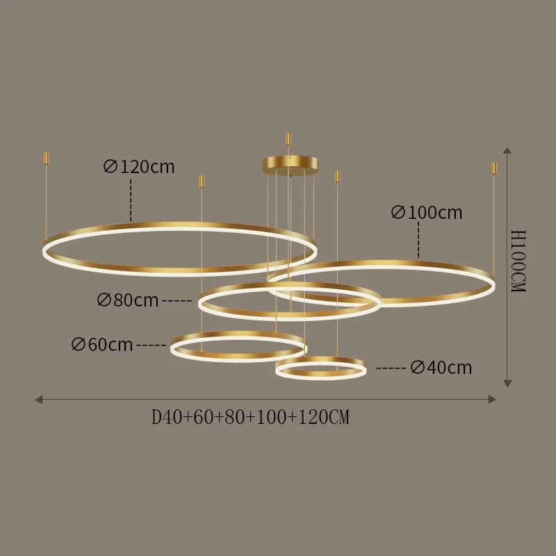 Antique Brass LED Chandelier
