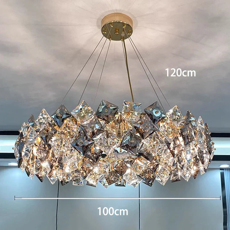 Lámpara de araña de cristal DecorBites™ | Lámpara de comedor de lujo para salón | Lámpara de techo moderna