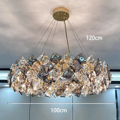 Lámpara de araña de cristal DecorBites™ | Lámpara de comedor de lujo para salón | Lámpara de techo moderna