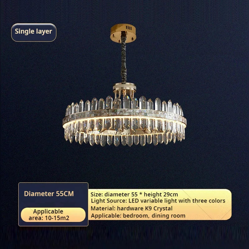 DecorBites™ Crystal Chandelier: Modern Luxury for Living Room, Dining Room, Bedroom