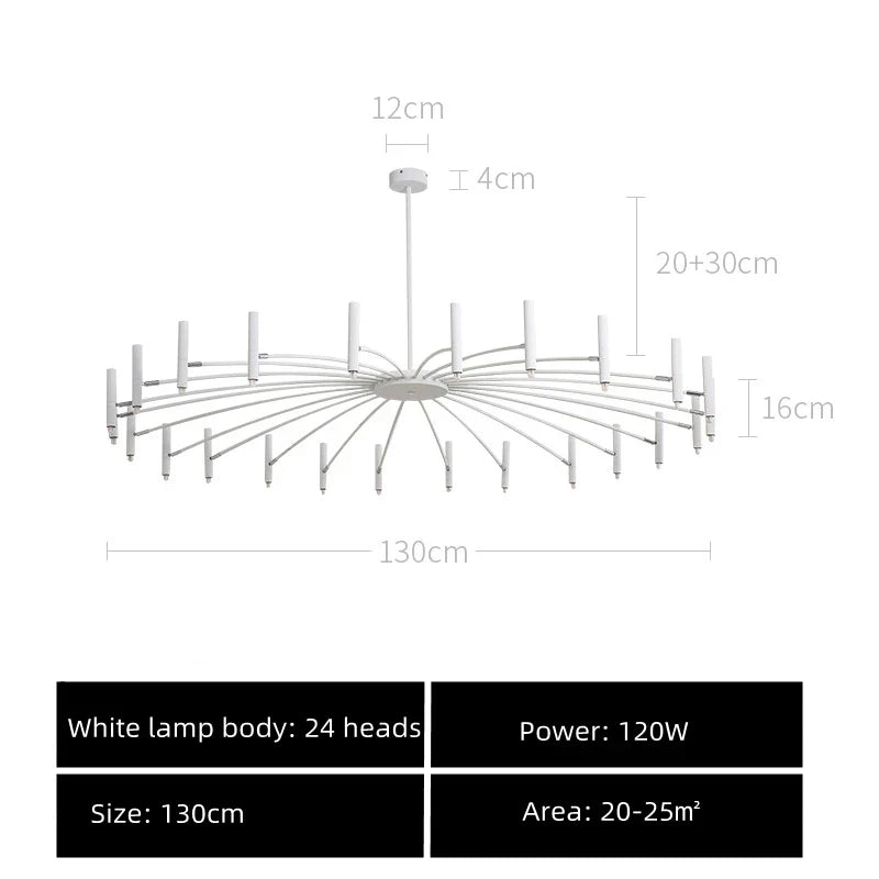 DecorBites™ Black Sputnik Chandelier: Nordic Design, Adjustable Lighting for Home Décor