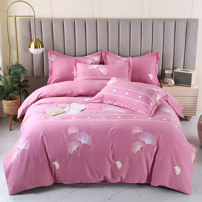 DecorBites™ Brushed Cotton Printed Duvet Cover Set - Single/Double Bed Bedclothes
