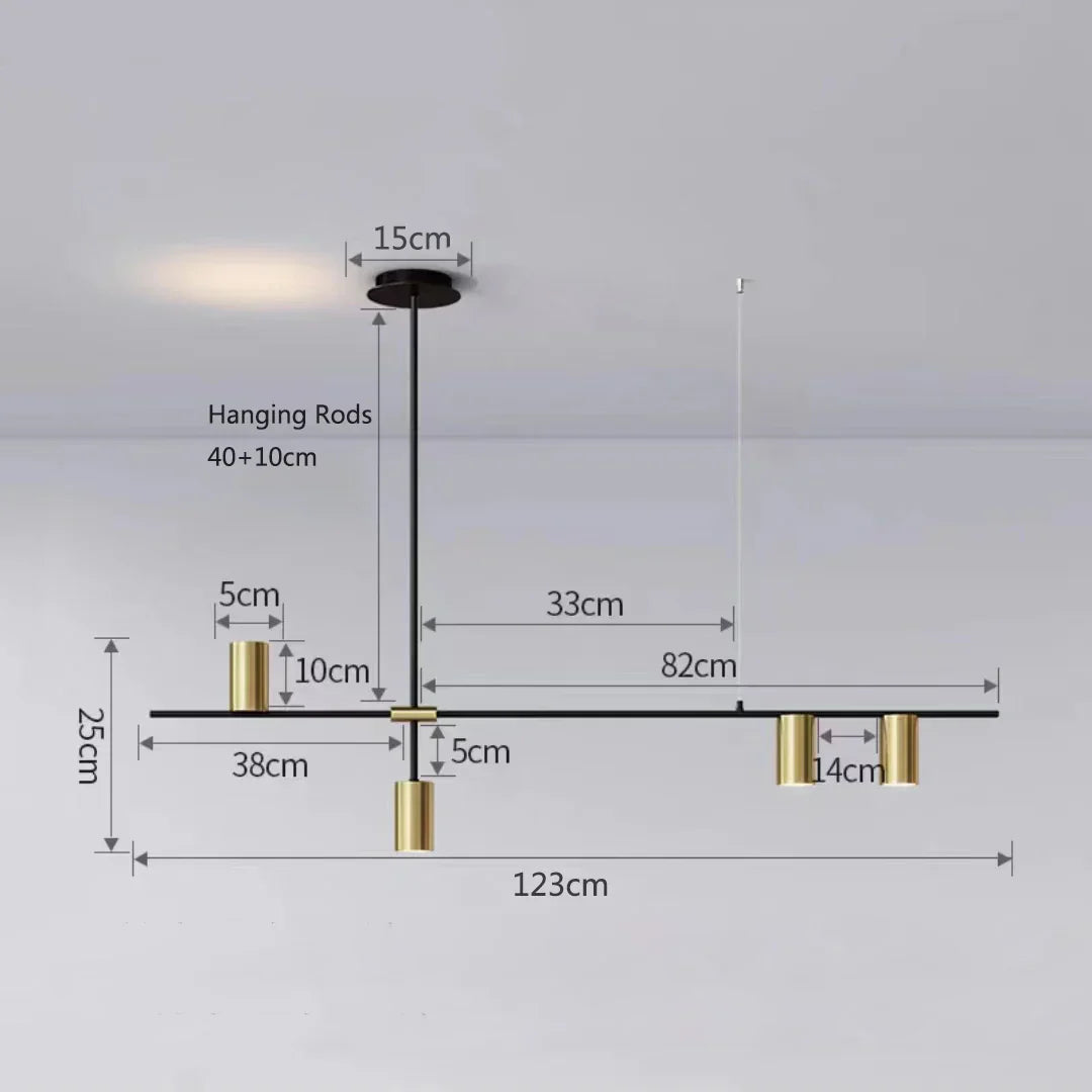 DecorBites™ Black Chandelier Pendant Lights for Dining Table, Kitchen, Living Room