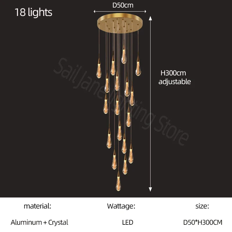 Gold Modern Crystal Chandelier 26-Light Dining