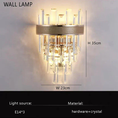 DecorBites™ Gold Lustre Chandelier LED Crystal Light Fixture - Postmodern Luxury Hanging Lamp