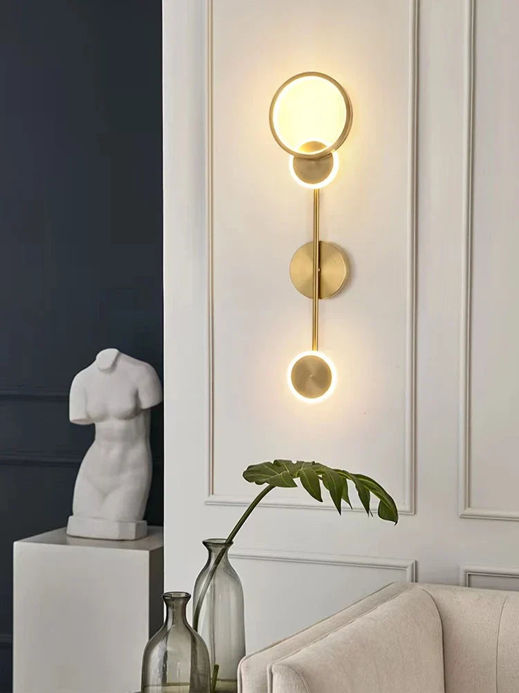DecorBites™ Brass LED Wall Light: Modern Nordic Decor Sconce for Kitchen, Bedroom, Living Room