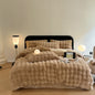 Decobites Faux Rabbit Fur Bedding Set, Velvet Plush, Soft & Luxurious 4Pcs