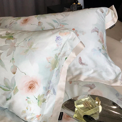 Decobites Rose Flower Print Bedding Set, Soft & Breathable, Duvet Cover, Bed Sheet, Pillowcases