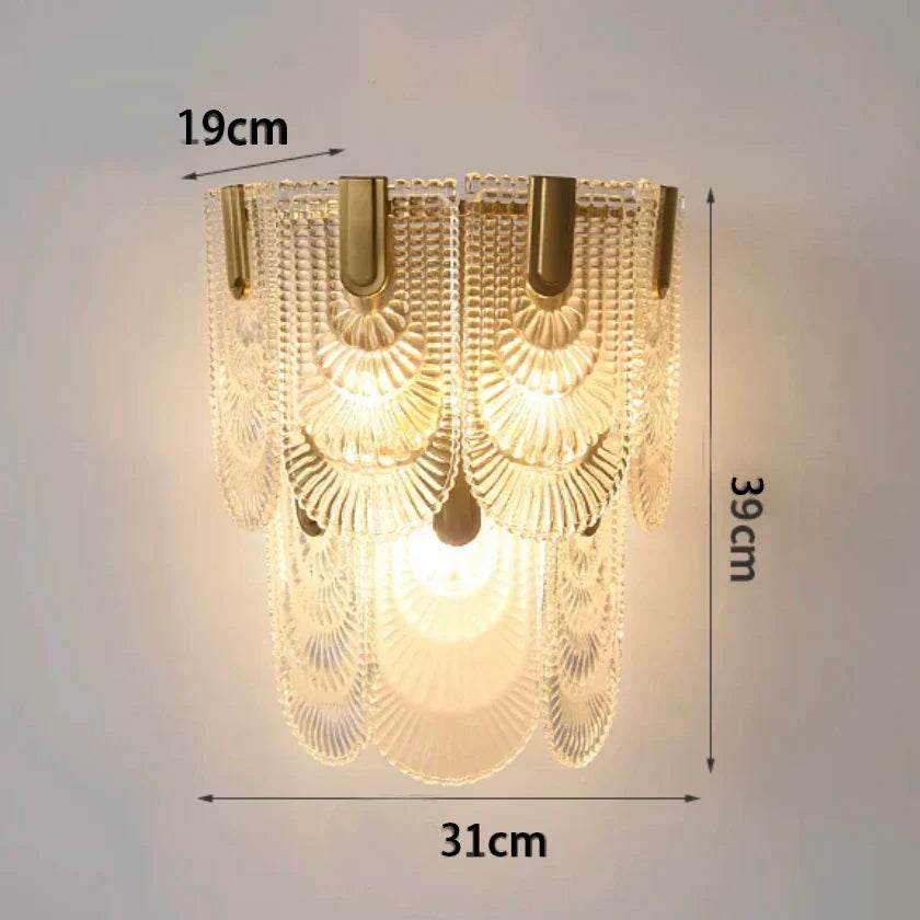 DecorBites™ Gray Glass Wall Lamp - Modern Living Room Decor Sconce Light