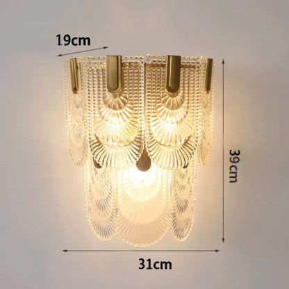 DecorBites™ Gray Glass Wall Lamp - Modern Living Room Decor Sconce Light