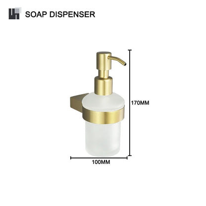 DecorBites™ Gold Bathroom Accessories Set: Towel Bar Rail, Toilet Paper Holder, Towel Rack, Hook