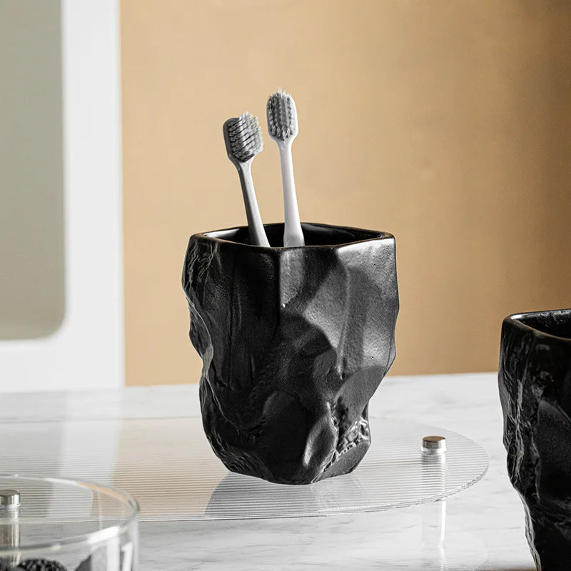 Molde de silicona DecorBites™ para vaso de enjuague bucal y soporte para cepillo de dientes de forma irregular