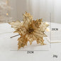 1PC Christmas Gold Silver Imitation Flower Xmas Tree Sequins Artificial Flowers DIY Ornaments for Festival Party New Year Decor