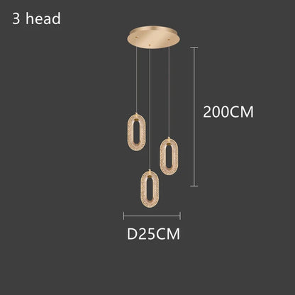 DecorBites™ Gold Lustre Oval Acrylic Chandelier for Dining and Living Spaces