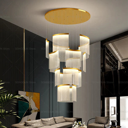 DecorBites™ Acrylic Chandelier: Modern Nordic Style Lighting for Luxury Living Room & Staircase