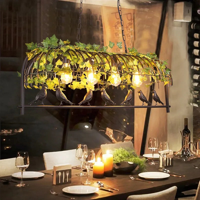 Decorbites™ Vogelkäfig-Kronleuchter: Dekoration für Restaurant, Bar, Wohnzimmer, Garten – Vintage-Hängeleuchte