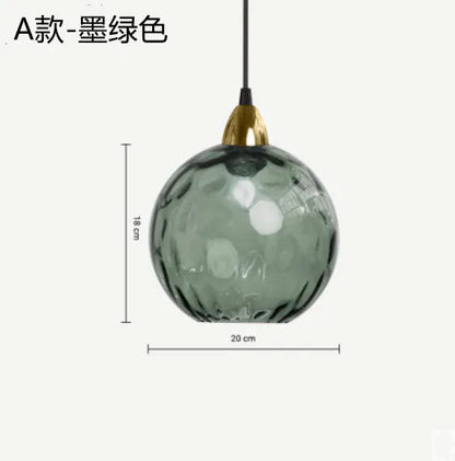 Nordic Water Grain Colored Glass Globe Pendant Light