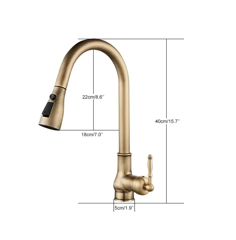 Decorbites™ Grifo de Cocina Extensible en Bronce Antiguo