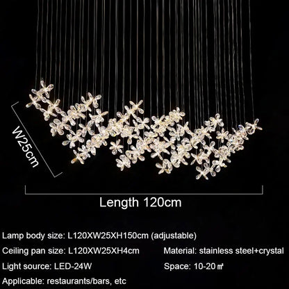 DecorBites™ Crystal LED Chandelier: Modern Luxury Flower Shaped Decorative Lighting