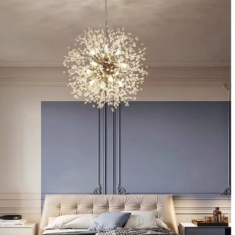 Modern Sky Star Fireball Crystal Pendant LED Lighting Dandelion Restaurant, Living Room Pendant, Bar Art Danish Luminaire