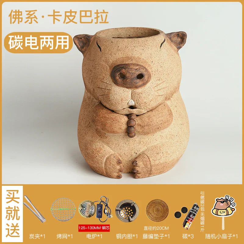 DecorBites™ Handmade Refractory Carbon Oven Surrounding Stove Electric Ceramic Stove