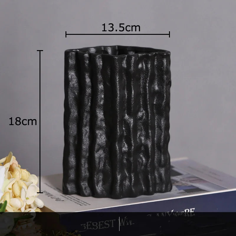 Jarrón de cerámica glacial DecorBites™: Macetas hidropónicas, decoración de escritorio, decoración estética para habitaciones