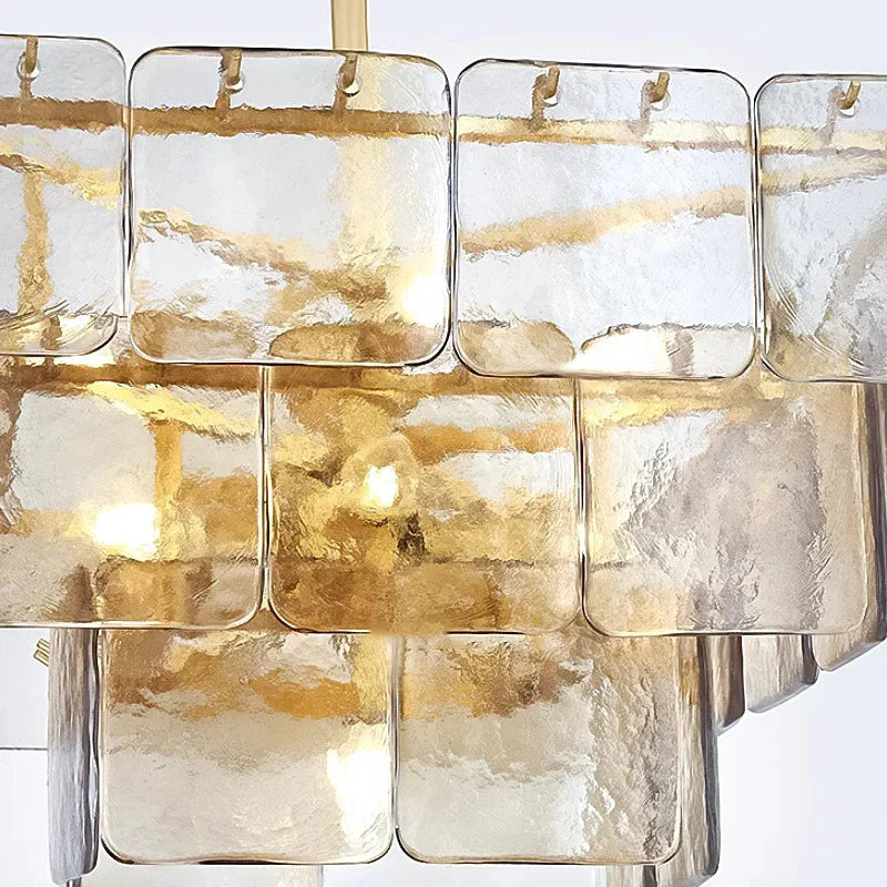 Lámpara de Araña de Vidrio Dorado Decorbites™ para Iluminación de Salón de Estar de Lujo Accesorio de Iluminación de Lujo Lámpara Colgante de Lujo