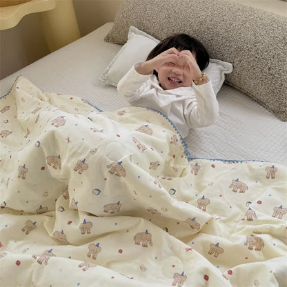 DecorBites™ Kids Cartoon Printed Cooling Summer Blanket - Soft Lightweight Comforter