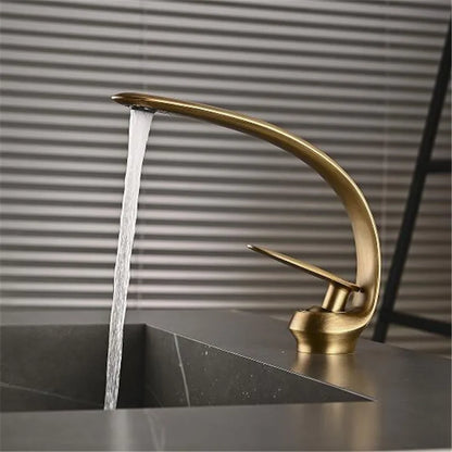 Tuqiu Antique Bathroom Faucet White Sink Mixer Tap Brass Hot Cold Brush Gold Wash basin Faucet Single Handle Crane For Bathroom