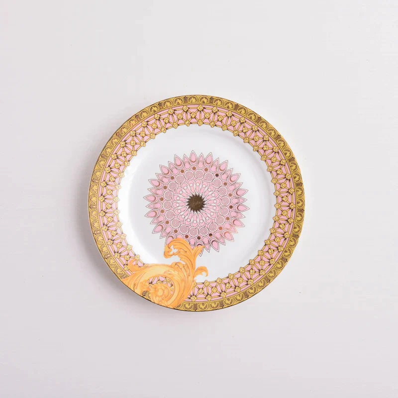 DecorBites™ Golden Flower Bone China Tableware Set