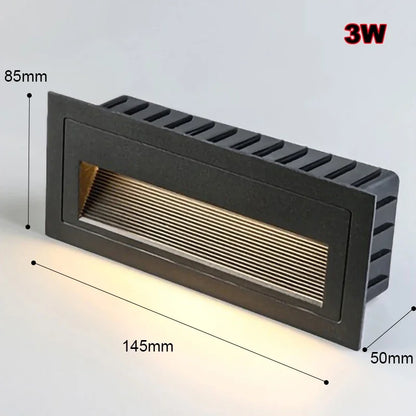 Aplique de pared LED empotrable DecorBites™ para escalones y escaleras exteriores, resistente al agua IP65.