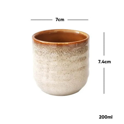 DecorBites™ Japanese Style Ceramic Tea Cup Porcelain Drinkware Mug - 1pc