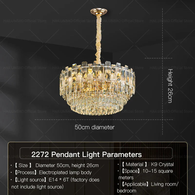 DecorBites™ Crystal Light Chandelier: Luxury European Livingroom Lamp 2024 Collection