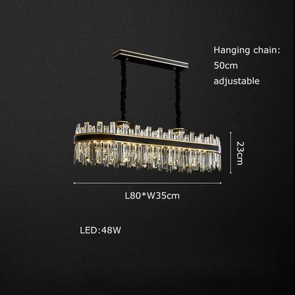 DecorBites™ Crystal Chandelier Round Light Fixture for Luxury Living Room Décor