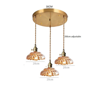 DecorBites™ Japanese Vintage Glass LED Pendant Lamp for Home Decor