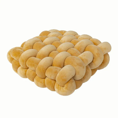 DecorBites™ Knot Square Pillows: Handmade Decor for Living Room, Bedroom, Office in Grey